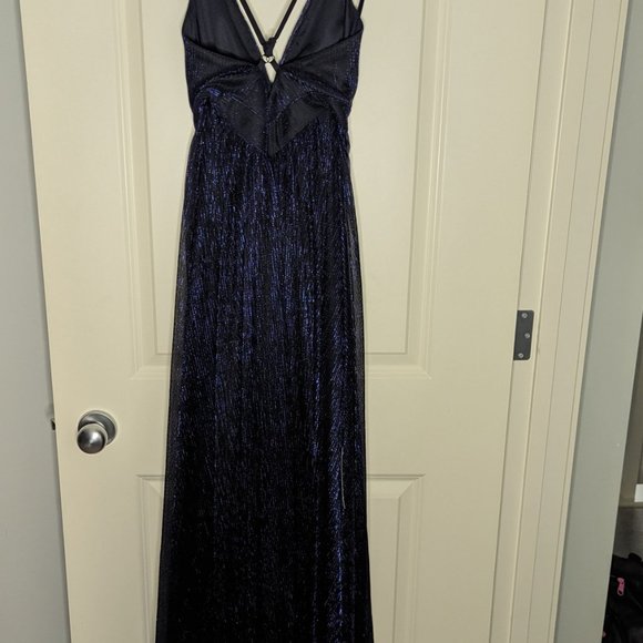 Metallic Blue Gown - Picture 2 of 6